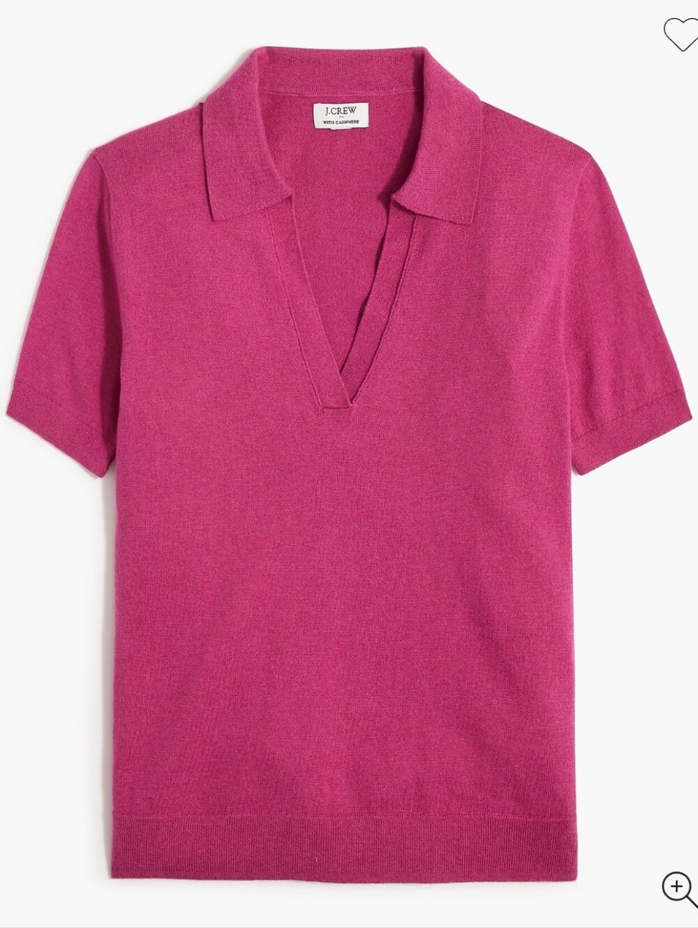 Plus Size J Crew Factory Cotton Cashmere Blend Polo Sweater Amaranth 3X